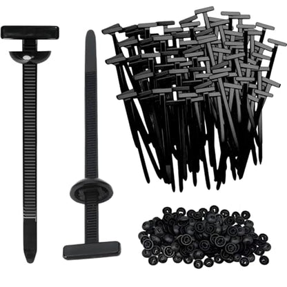 150PCS Nylon Universal Cable Tie Buckles, UV Resistant Automotive Zipper Clips, Self Locking Rivet Zip Ties for Automotive, Office & Household Use