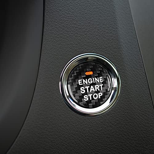 AIRSPEED Carbon Fiber Car Engine Start Button Cover Center Console Push-Button Sticker Interior Trim for Lexus is(2006-2012), ES(2006-2012), LX(2007-2015), Black (with Hole) - color: Black With Hole