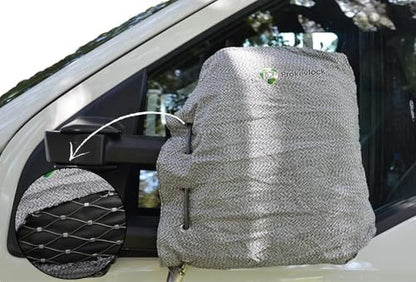 HD-MirrorLock for Heavy-Duty Trucks, Vehicle Side Mirror Covers Set, Anti-Theft Lock, UHMWPE, HPPE, 304 CRES Steel Mesh, Fits Most Pickup Trucks, Protection from Ice (16 x 14 x 6 Inches) - size: 16 X 14 X 6 Inches