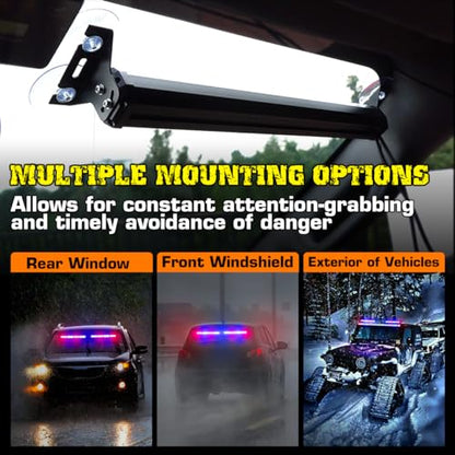 2x17.7 Emergency Flashing LED Traffic Advisor Strobe Light Bar Interior Safety Warning Lights for Construction Vehicles Snow Plow Tow Trucks(Red/Blue) - color: #05 Red/ Blue