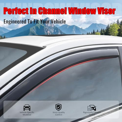 IKON MOTORSPORTS in Channel Window Visors Compatible with 2007-2014 Chevrolet Tahoe & GMC Yukon, Acrylic Smoke/Tinted Rain Guards, Side Window Wind Deflectors 4PCS