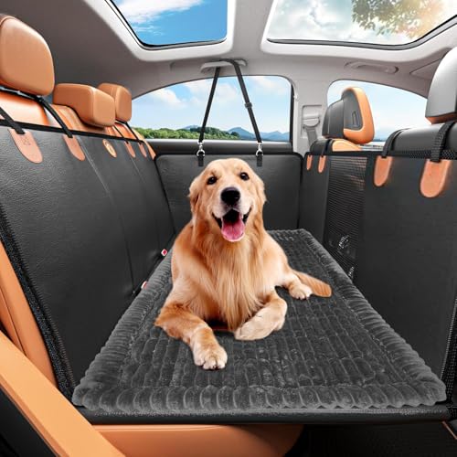 Backseat Pet Bed Mat,Dog Bed for Car,Dog Seat Cover for Car Back Seat, Non-Slip Travel Pet Mat, Fit for Backseat Extenders and Seat Covers (Dark Gray Thin) - color: Grey