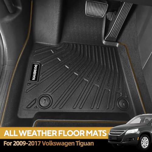 Naibeve Floor Mats for 2009-2017 Volkswagen Tiguan - All Weather Custom Fit for Volkswagen Tiguan Floor Mats Cargo Mat Backrest Mats Waterproof Interior Accessories - size: 1)Tiguan|2009-2017
