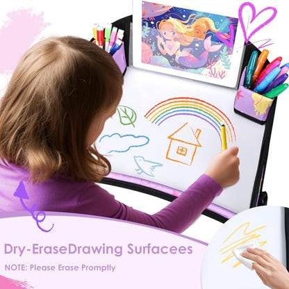 2PCS Kids Travel Tray for Airplane - Toddler Car Seat Table Tray, Road Trip Essentials for Boys & Girls, Carseat Lap Desk for Kids Road Trip Activities (Blue Dinosaur/Purple Mermaid) - color: Blue Dinosaur/Purple Mermaid--2PCS