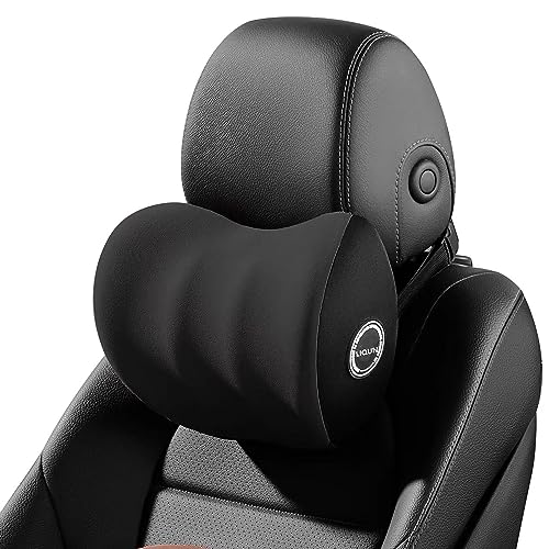 LIQUN Memory Foam Car Neck Pillow, Neck Support Pillow, Neck Support Pad Pain Relief, Adjustable Belt and Breathable Detachable, Suitable for Most Car Pillows Black - color: Black