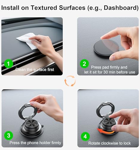BOCLOUD 2026 Next-Gen Suction Cup Phone Mount Cute 360° Zinc Alloy 109 LBS Phone Stand Vacuum Magnetic Car Holder for MagSafe Strongest Accessories for iPhone 16 15 14... Android - color: Dark Black