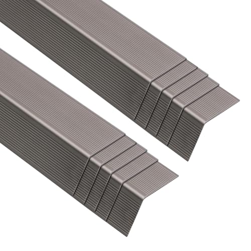 Non Slip Stair Nosing, Window Sill Nosing Plate, Staircase Ledge Guard, 10 Pieces Stair Edge Protector for Wood Stairs/Walking Surface, 1.5"X 2" Aluminum Tread, 48inch Long, Coffee - color: coffee