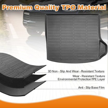 Trunk Liner for 2022-2025 Jeep Grand Cherokee 3D Custom Fit All-Weather TPE Material Waterproof Car Cargo Liner Mat, Black - color: 2022-2025 Jeep Grand Cherokee
