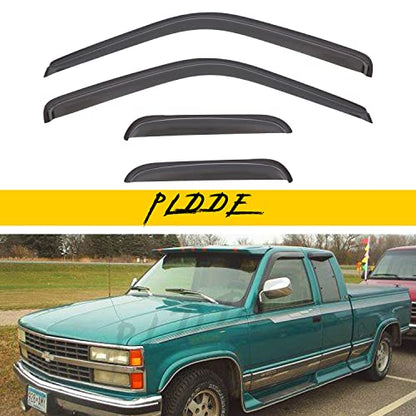 Window Visor Rain Guards Compatible with 1988-2000 Chevy GMC C10 C1500 C2500 C3500 K1500 K2500 K3500 Pickup Extended Cab Wind Deflector Vent Visors for Trucks Accessories Tape-On 4 Pieces - size: for 1988-2000 Chevy/GMC Extended Cab