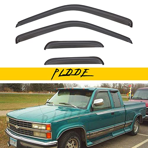 Window Visor Rain Guards Compatible with 1988-2000 Chevy GMC C10 C1500 C2500 C3500 K1500 K2500 K3500 Pickup Extended Cab Wind Deflector Vent Visors for Trucks Accessories Tape-On 4 Pieces - size: for 1988-2000 Chevy/GMC Extended Cab