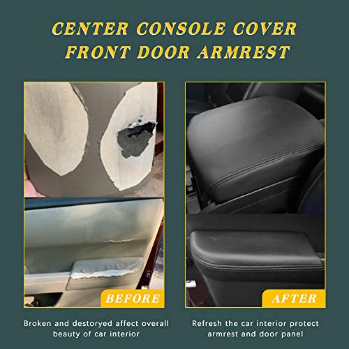 A ABIGAIL Center Console Armrest Cover Replacement for 2009 2010 2011 2012 2013 2014 2015 Honda Pilot Auto Leather Suture Console Lid Cover Replacement (Black) - color: Black, size: Front & Center