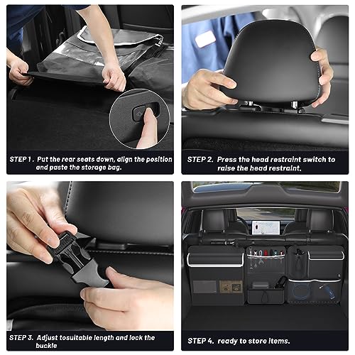 Back Seat Trunk Organizer Hanging Car Organizer Trunk Foldable Cargo Storage with 7 Large Pockets