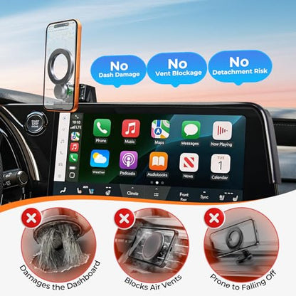 Car Phone Holder for BMW X5 2019-2023 & X6 2020-2023 & X7 2019-2022 (Only for 12.3-Inch Screen) 360° Rotation Magnetic Cell Phone Mount, Compatible with Magsafe, Does Not Affect Air Vent - style: Fit for 19-23 X5 & 20-23 X6 & 19-22 X7, 12.3-Inch