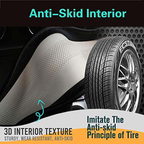 PINCTROT D Shaped 14.5-15 Inch Steering Wheel Cover Great Grip with 3D Honeycomb Anti-Slip Design, Flat Bottom 14.5-15 Inch (All Black) - color: 7.D-shaped,All Black, size: Medium(Standard) Size[14 1/2''-15'']