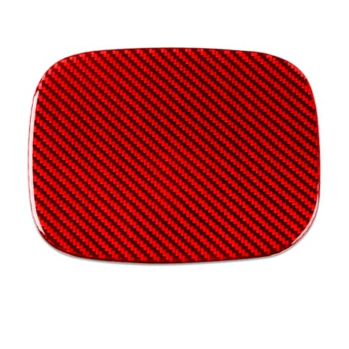 Real Red Carbon Fiber Car Fuel Tank Cap Gas Cap Switch Panel Soft Sticker Auto Exterior Trim Compatible with Ford Explorer(U625) XLT/Limited/ST/Platinum/Platinum Hybrid 2020 2021 2022 2023 - color: Fuel Tank Cap