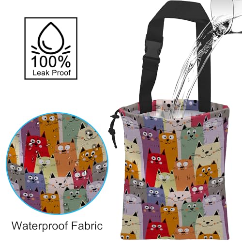 Car Trash Bag Cute kitten Cats Car Garbage Bag Hanging Car Trash Can for Back Seat with Drawstring - color: Cute kitten Cats