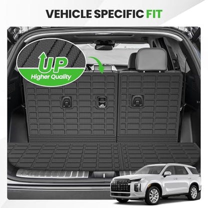 Cargo Mat for Hyundai Palisade 2020-2024 2025, All Weather Cargo Liner for Palisade Accessories Seat Back Cover Trunk Mat with Backrest Mat, Heavy Duty Car Mats, Car Accessories - size: 6)Hyundai Palisade 2020-2025