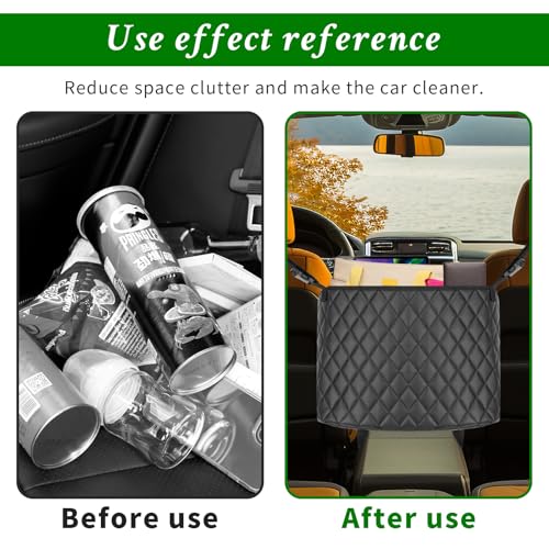 Car Net Pocket Handbag Holder，Purse Holder for Between Seats，Leather Seat Back Organizer Mesh Large Capacity Bag，Handbag Between The Two Seats - color: Black