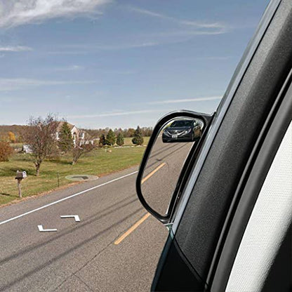 Back Passenger Rear View Mirror Adjustable Blind Spot Mirror,Real Glass,Car SUV Side View Mirror Wide Angle With Convex Surface Stick on B-Pillar for 2nd Row Door Safely Get-Off (Black frame, 1 PC) - size: 1 PC