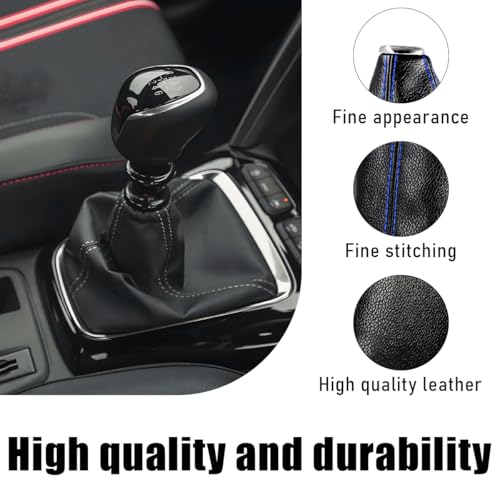 Ohleats Car Shift Knob Dust Cover, Automotive Shifter Boot Sleeve Replacement, Manual/Automatic Gear Shift Cover for Most Car Truck SUV, Universal Interior Car Accessories (Black&Blue) - color: Black&Blue