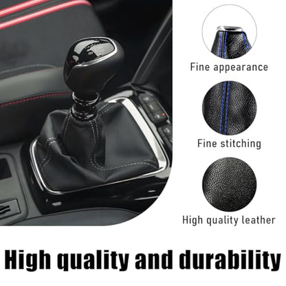 Ohleats Car Shift Knob Dust Cover, Automotive Shifter Boot Sleeve Replacement, Manual/Automatic Gear Shift Cover for Most Car Truck SUV, Universal Interior Car Accessories (Black&Blue) - color: Black&Blue