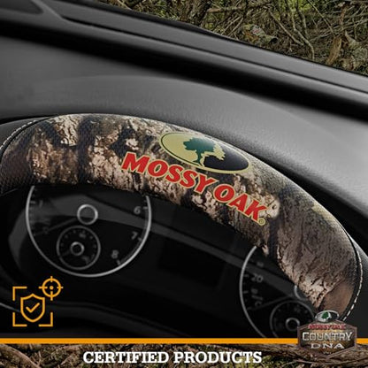 Mossy Oak Full Camo Steering Wheel Cover - Made from Premium Leather, Universal Fit for 14 1/2 to 15 inches - Official Licensed Product - Black Color - color: Black