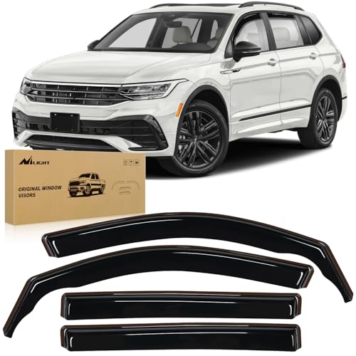 Nilight Window Visors for Volkswagen VW Tiguan 2018-2024 (Rear 29.1"), in-Channel Rain Guards, 4PCS Smoke Wind Deflectors for Rain, Snow & Highway Driving