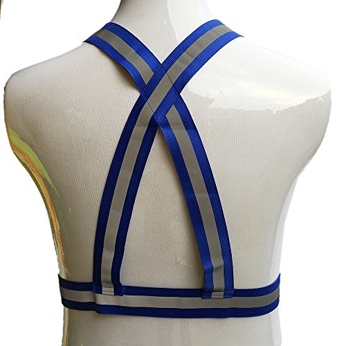 ZOJO Reflective Vest | Lightweight, Adjustable & Elastic | Safety & High Visibility for Running, Jogging, Walking,Cycling | Fits Outdoor Clothing (Pack of 10, Neon Blue) - color: 10pcs-neon Blue