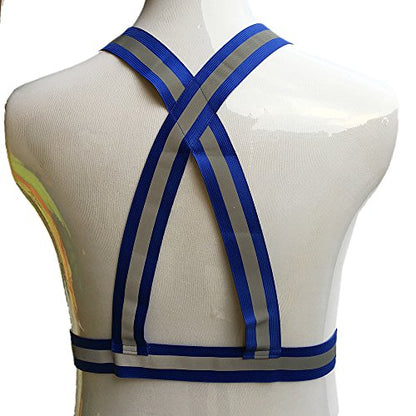 ZOJO Reflective Vest | Lightweight, Adjustable & Elastic | Safety & High Visibility for Running, Jogging, Walking,Cycling | Fits Outdoor Clothing (Pack of 10, Neon Blue) - color: 10pcs-neon Blue