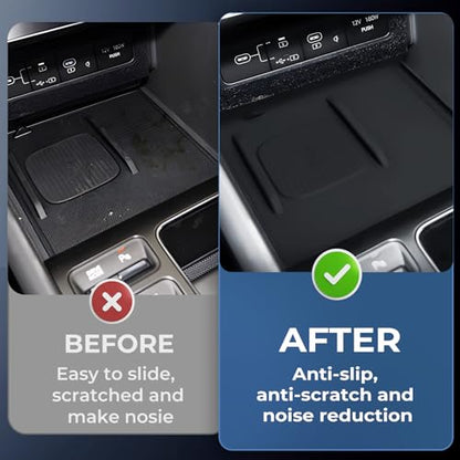 Wireless Charging Protective Mat for Hyundai Sonata 2026 2025 2024, Interior Accessories Center Console Silicone Anti-Slip Wireless Charger Cover Pad Protector for 2024-2026 Sonata, Black - style: Fits for Hyundai Sonata 2024-2026
