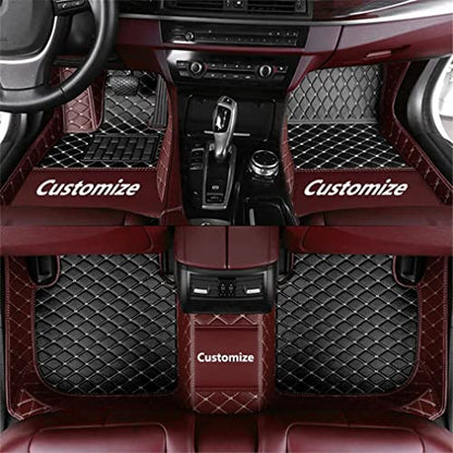 Custom Making Car Floor Mats for 90% Car Model Luxury Leather All Weather Waterproof Anti-Skid Full Coverage Liners (Black and Coffee) - color: black and coffee