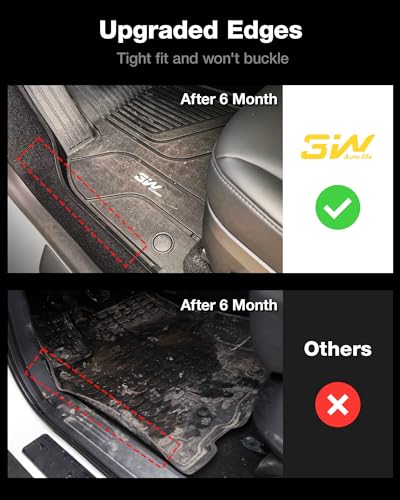 3W 2018-2023 2024 Chevy Equinox Floor Mats/GMC Terrain Floor Mats, TPE All Weather Custom Fit for Chevrolet Equinox/GMC Terrain Denali Accessories 1st and 2nd Row Full Set Car mats - size: Chevy Equinox 2018-2024 Floor Mats