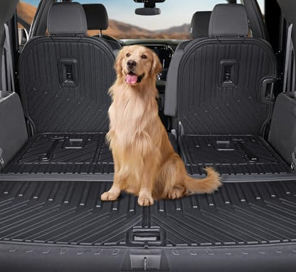 Cargo Mat Backrest Mats for 2018-2022 2023 Chevrolet Chevy Traverse Car Mat Accessories, All Weather TPE Cargo Liner Trunk Mat (18-23 7/8 Seats-3rd Row Backrest Mats&Cargo Mat) - style: 18-23 7/8 Seats-3rd Row Backrest Mats&Cargo Mat