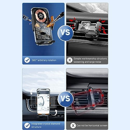 Cuifati Car Charger Stand, Transparent Style, 360 Rotatable Bracket, Touch Phone Holder Mount (C10)
