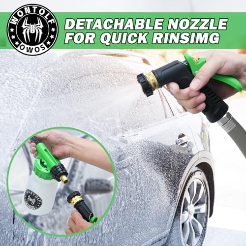 Wontolf CWK188 Car Wash Kit with Foam Gun, Car Wash Soap, Interior Detailer Cleaner, Wheel Cleaner, Car Care Cleaning Detailing Kit for Cars Trucks RVs SUVs Motorcycles (Works w/Garden Hose), 10 Items - size: 1.6 Fl Oz (Pack of 10)