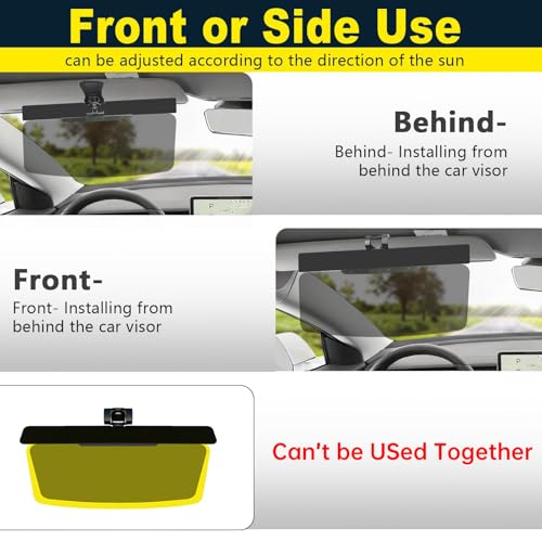 Upgraded Car Sun Visor Extender + Siding Day and Night, Easy to Install, Universal UV400 Anti-Glare Design, Effectively Resists Glare, UV Rays, and Snow Blindness, Ensuring Driving Safety - size: Sun Visor for Car-Siding-D N