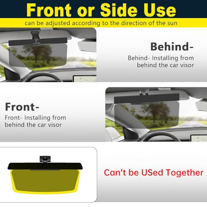 Upgraded Car Sun Visor Extender + Siding Day and Night, Easy to Install, Universal UV400 Anti-Glare Design, Effectively Resists Glare, UV Rays, and Snow Blindness, Ensuring Driving Safety - size: Sun Visor for Car-Siding-D N
