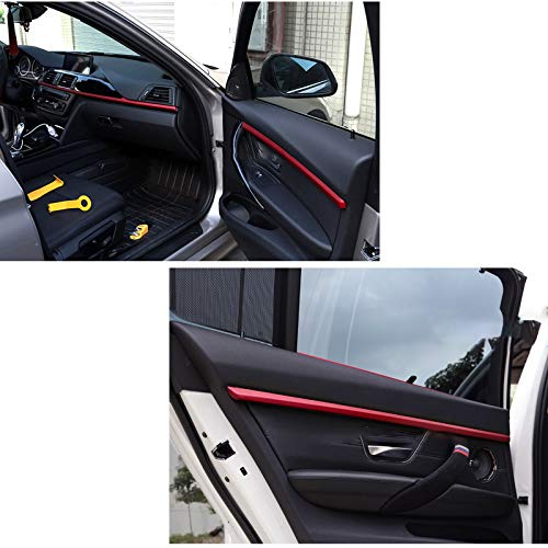 x xotic tech 4pcs Car Interior Door Molding Strip Trim Cover Compatible with BMW 3 Series F30 F31 2012 2013 2014 2015 2016 2017 2018 (Red) - color: Red