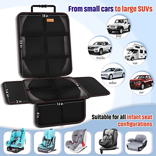 Bacgnyer Car Seat Protector, 2 Pack of Seat Protectors, Thickest Padded 600D Fabric Padding, Waterproof, Durable, Anti Slip Backing, Child Seat Protection, Suitable for Babies, Toddlers, Children - color: Black 2