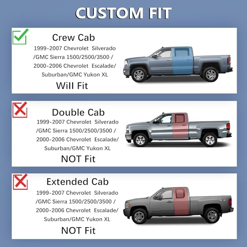 KARPAL Floor Mats for 1999-2007 Chevy Silverado/GMC Sierra 1500/2500/3500 Crew Cab / 2000-2006 Chevy Suburban/Cadillac Escalade/GMC Yukon XL, All-Weather TPE Custom Fit Floor Liners Car Accessories - style: 1999-2007 | For Chevy Silverado Crew Cab| 1st &