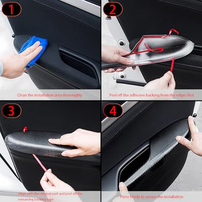 YOUTOOCAR 2PCS Gear Shift Panel Trim Covers Compatible with Kia EV6 2022-2026 Accessories (Carbon Fiber Pattern)