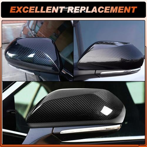 ACLONG Mirror Cover Caps Compatible with Toyota Camry 2018 2019 2020 2021 2022 2023 2024 2025 Carbon Fiber Side Mirror Cap Replacement Trim-Driver & Passenger Side-2 PCS - size: Fit for Toyota Camry 2018-2025-Carbon Fiber