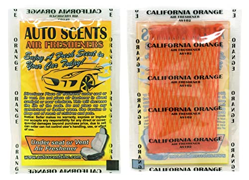 Individually Wrapped - Professional Car Air Freshener Pads - Remove Smells & Add Ambience (15 Per Pack) (California Orange) - color: California Orange