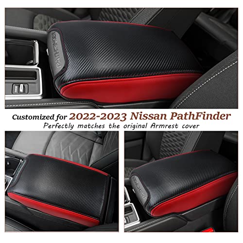 SKTU for 2024 2025 2026 Nissan Pathfinder Center Console Cover 2022-2026 Pathfinder Armrest Cover 2023 2024 2025 2026 Pathfinder Accessories Pathfinder R53 Automotive Center Console Soft Cushion (Red) - color: 2022-2026 Pathfinder Red