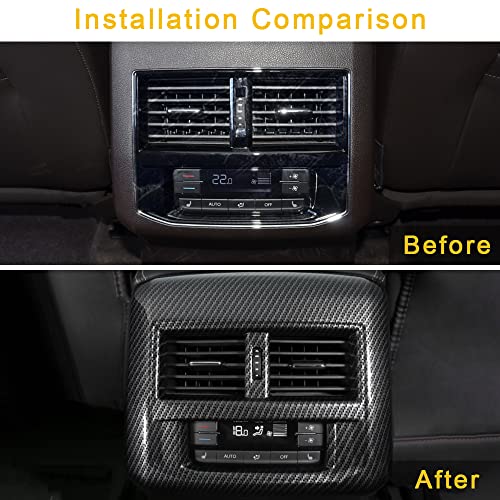 1 PC Back Air Vent Cover for Volkswagen Atlas 2018 2019 2020 2021 2022 2023 Atlas Cross Sport Accessories ABS Carbon Fiber Pattern - size: BACK AIR VENT COVER-1PC