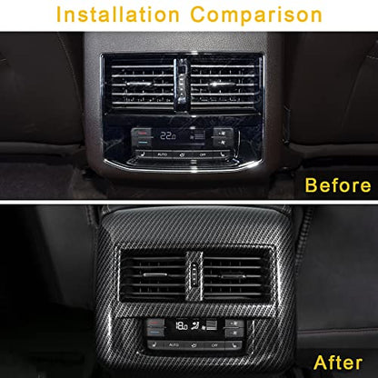 1 PC Back Air Vent Cover for Volkswagen Atlas 2018 2019 2020 2021 2022 2023 Atlas Cross Sport Accessories ABS Carbon Fiber Pattern - size: BACK AIR VENT COVER-1PC
