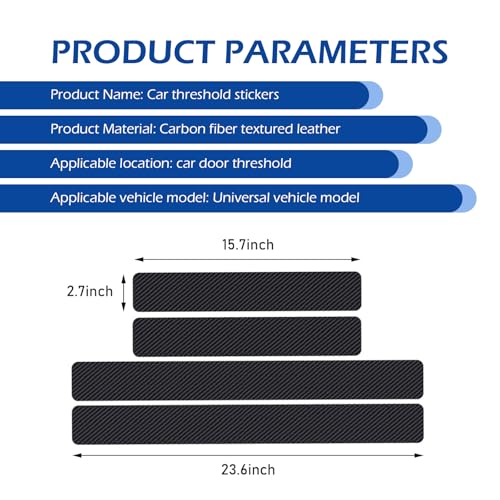 4 PCS Car Door Edge Guards Door Sill Protector, Anti-slip Texture Anti Stretch High Resilience Rubber Front Rear Side Door Step Protection Strips, Aids in Safe Travel Accessories (Black)