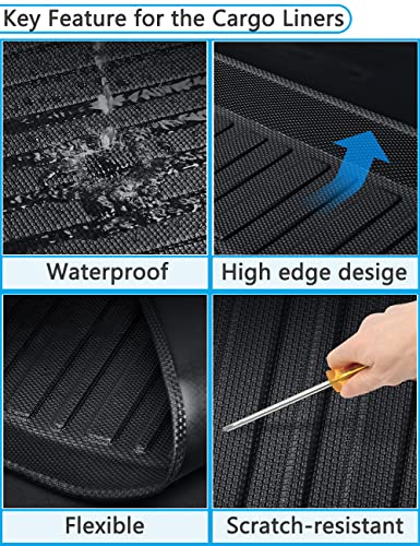 Camry Cargo Liners,Rear Cargo Trunk Tray Floor Mats Compatible with 2012 2013 2014-2016 2017 Toyota Camry (No Hybrid Models),All Weather Protector Custom 3D Waterproof Durable Odorless TPO Accessories - size: 2）for Toyota Camry I 2012-2017 I Trunk Mat