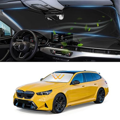for BMW 5-Series Windshield Sun Shade Sunshade Custom Fit for BMW 5 Series G30 G31 2011-2024 2025 Windshield Cover for 530i, 530e, 545i, 550i 525i, 528xi, Front Window Shield Protector Car Accessories - size: for BMW 5 Series 11-25