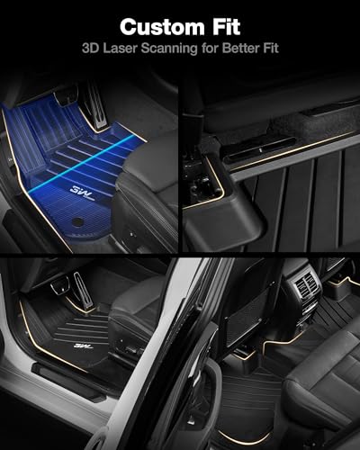 3W 2018-2024 BMW X3 Floor Mats & Cargo Liner, All Weather TPE BMW X3 Accessories Custom Fit for X3 G01 30i M40i X3M Car Mats (Only for car Without Spare tire) (Don't Fit X3 30e), 6PCS - style: 2) X3 2018-2024 | Full Set